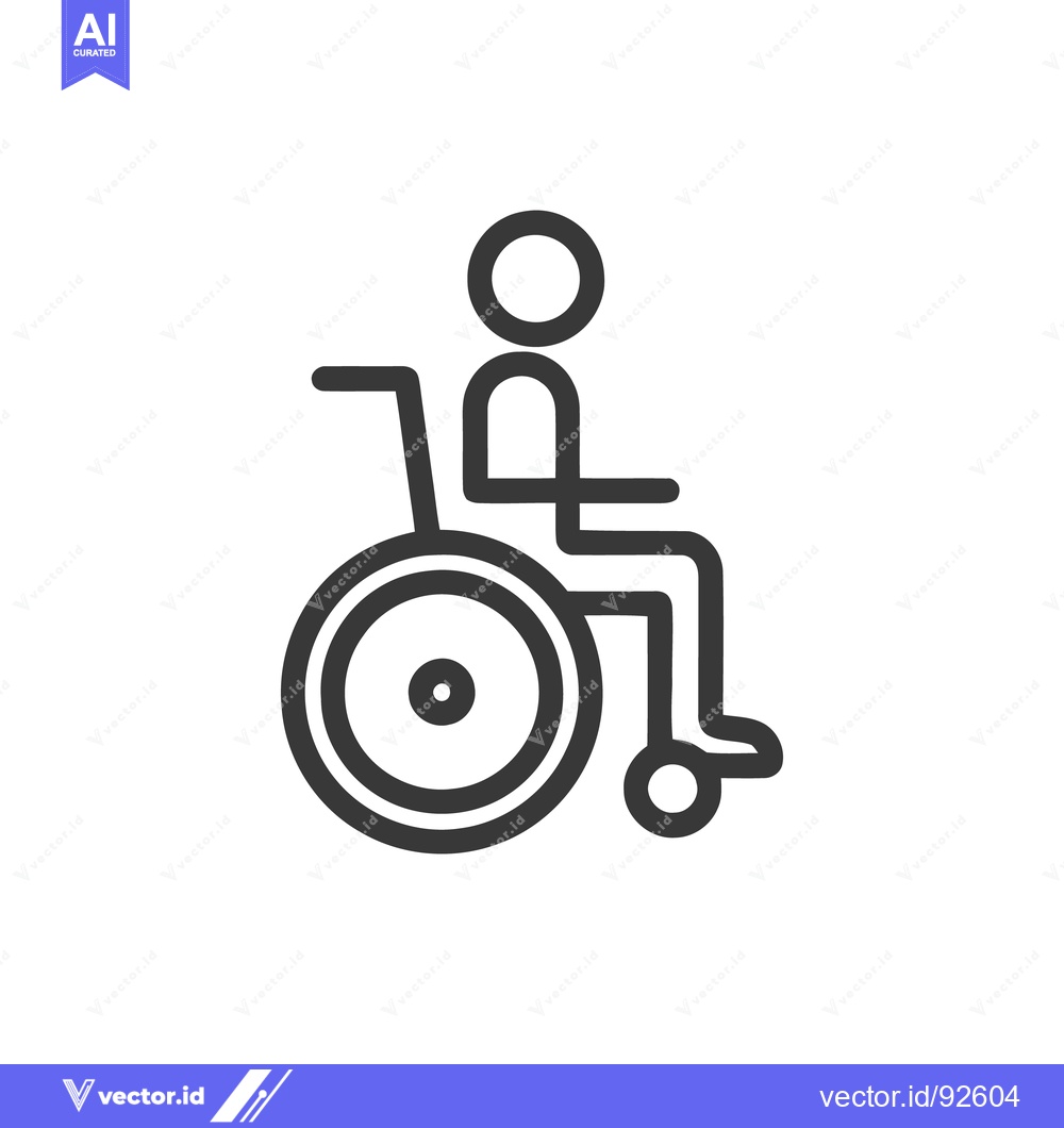Premium Vector dari Minimalist Wheelchair Icon: Accessibility Symbol in Bold Outline Style