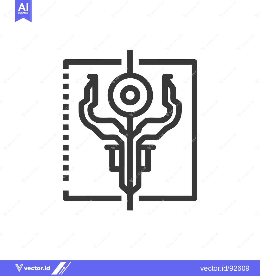 Premium Vector dari Minimalist Alien Glyph: Geometric Symbol in Black and White