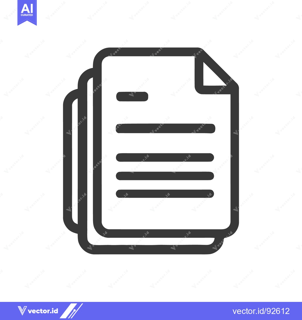 Premium Vector dari Stacked Documents Icon: Clean, Minimalist Design for Business and Info