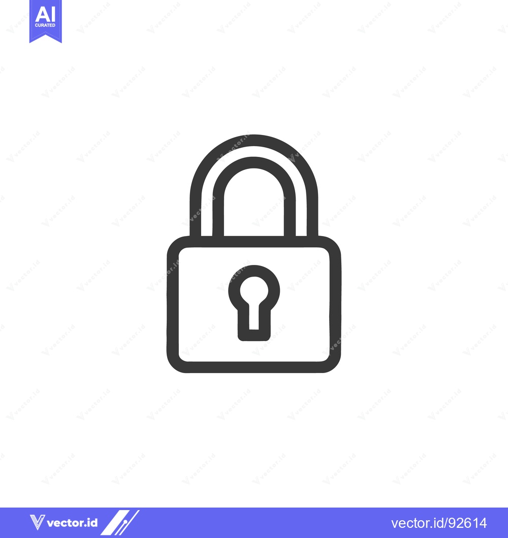 Premium Vector dari Minimalist Padlock Icon: Security Symbol in Bold Outline Style
