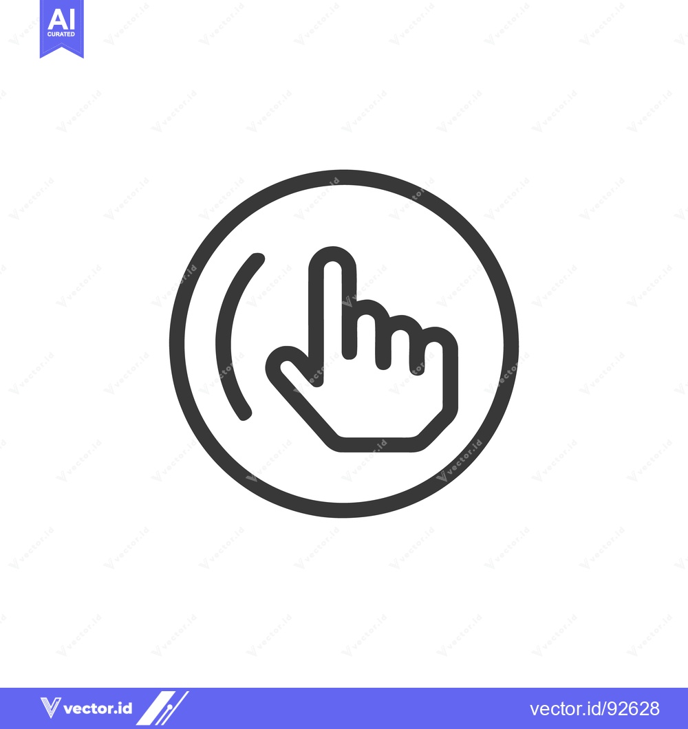 Premium Vector dari Minimalist Touch Icon: Finger Pointing in Circle, Outline Style