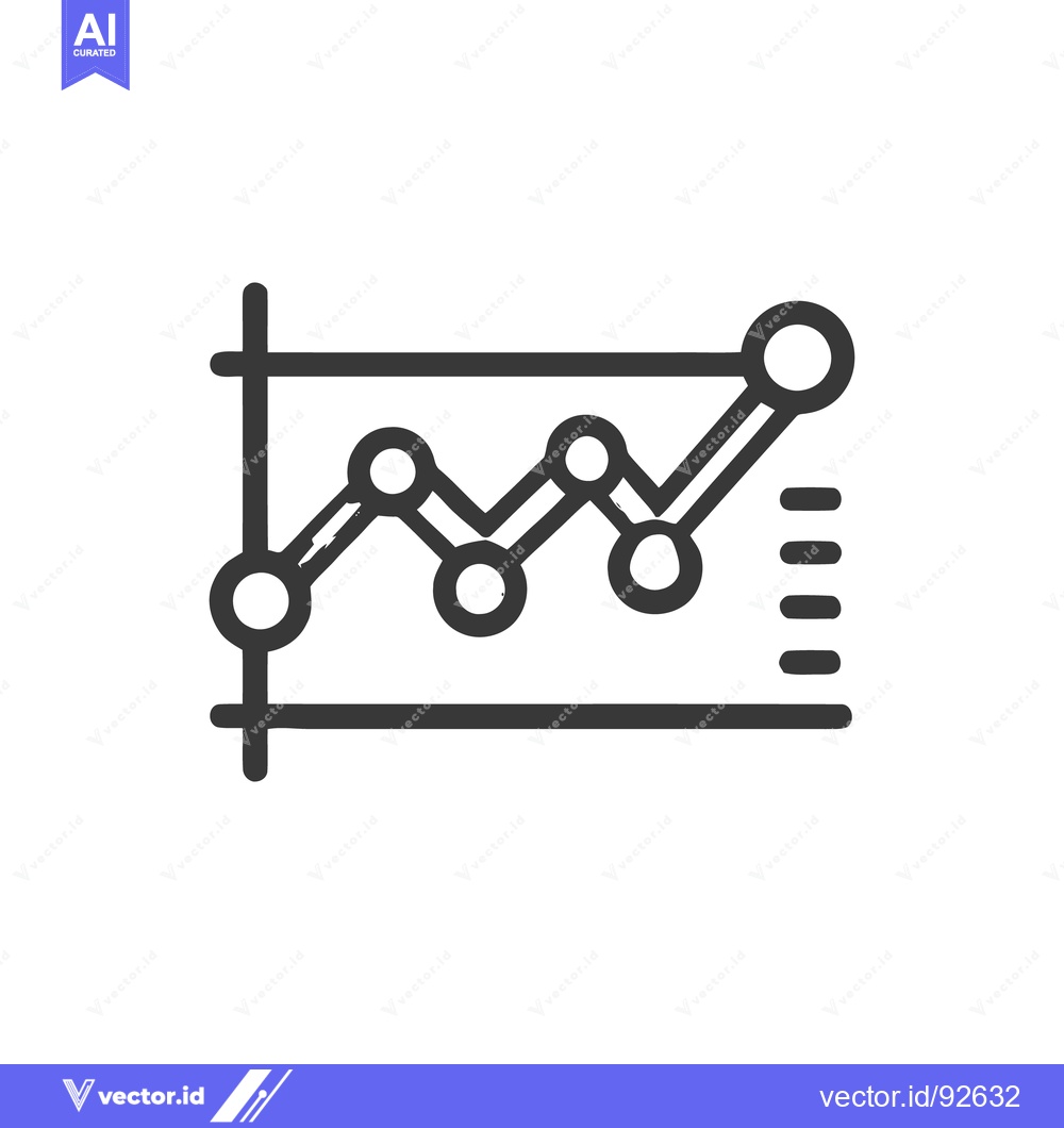 Premium Vector dari Bold Line Graph Icon: Business Data Visualization with Trend Analysis