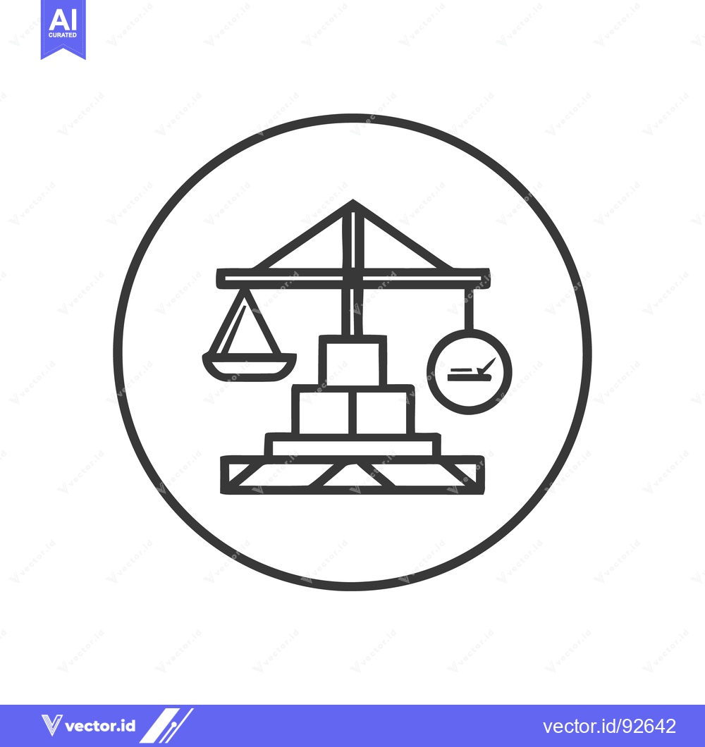 Premium Vector of Minimalist Icon of Justice Scales and Legal Documents in Circle