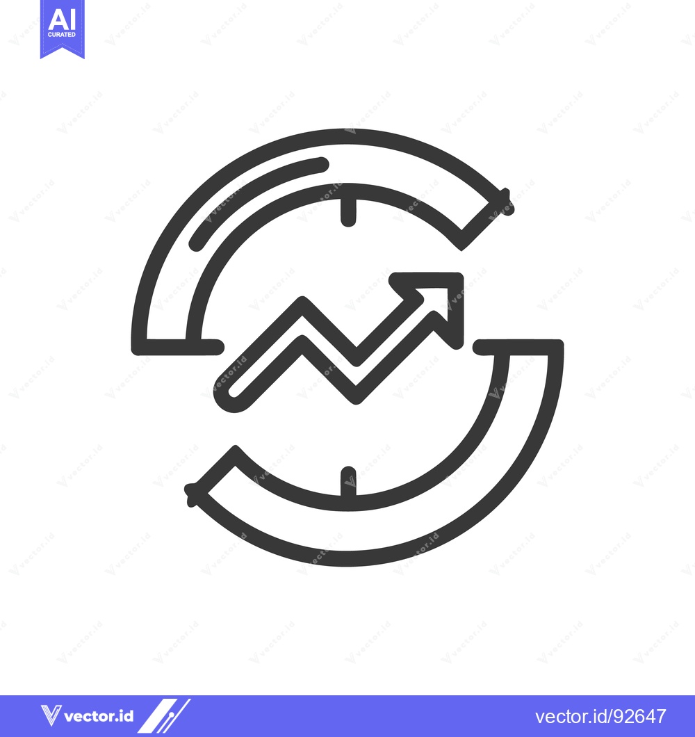 Premium Vector dari Circular Growth: Upward Arrow in a Cycle, Business Progress Icon