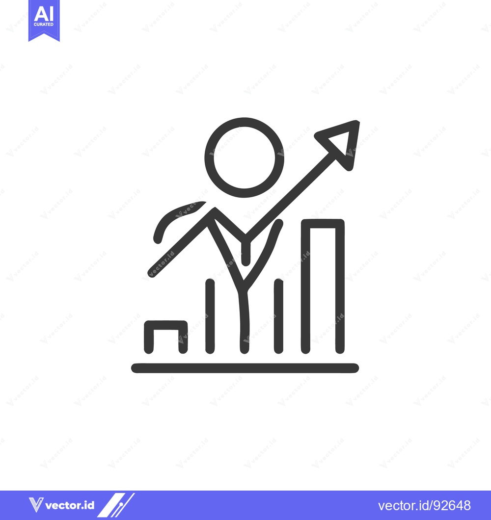 Premium Vector dari Ascending Business Growth: Minimalist Icon with Upward Trend