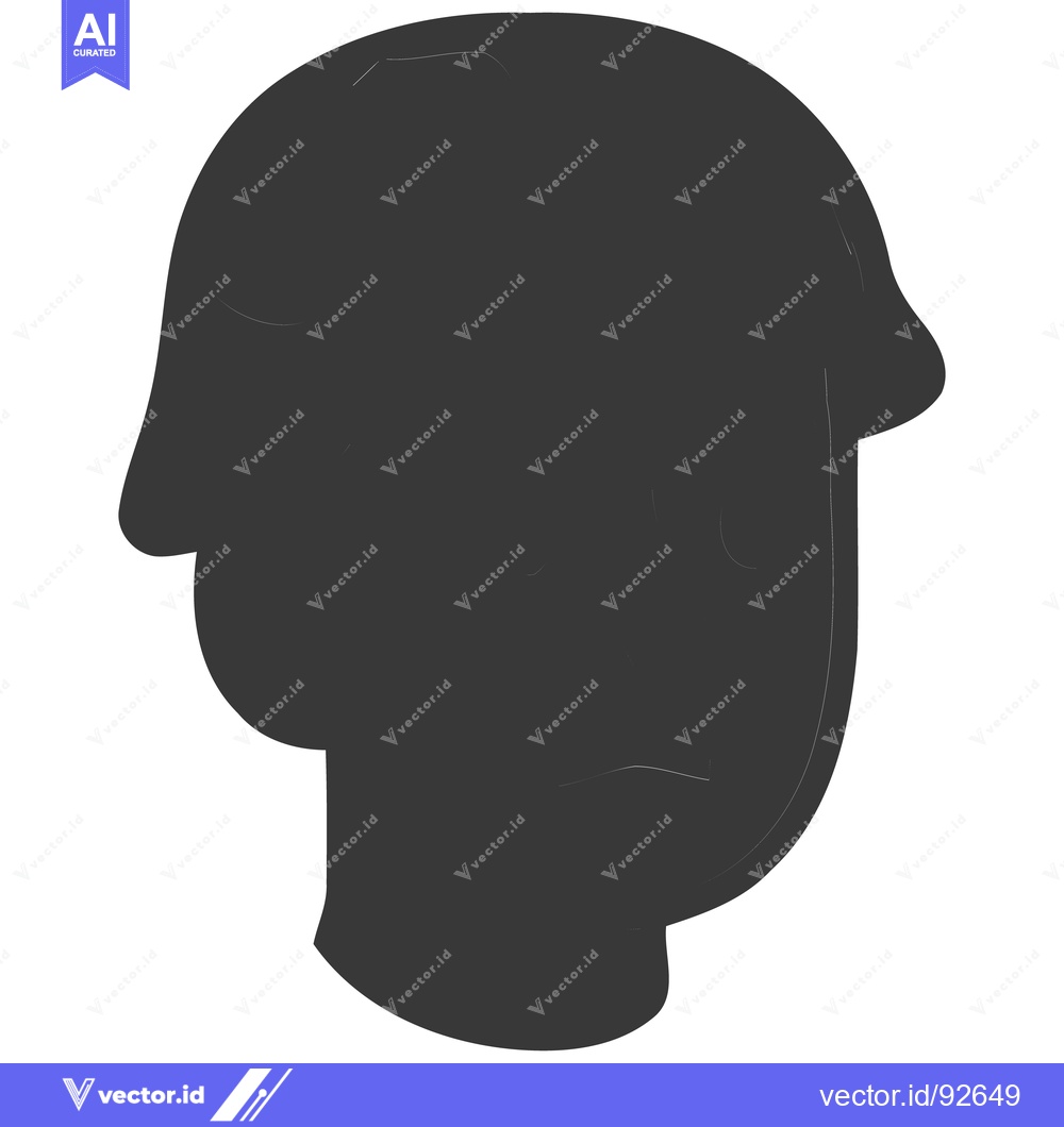 Premium Vector dari Abstract Dark Gray Silhouette of a Human Head
