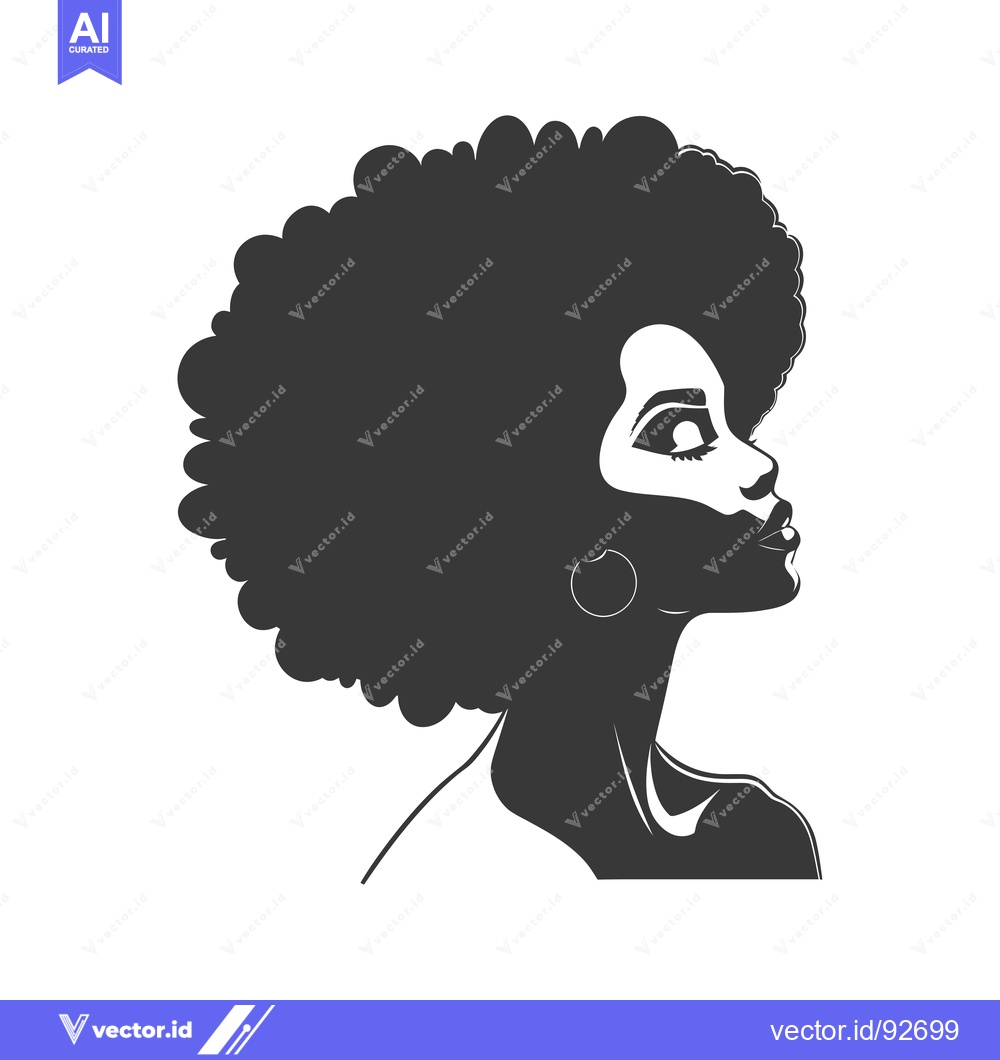 Premium Vector dari Profile of a woman with an afro hairstyle