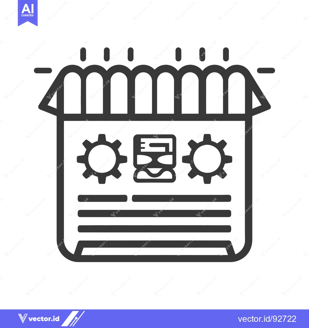 Premium Vector dari Profile with Cogs and Lines on a Box