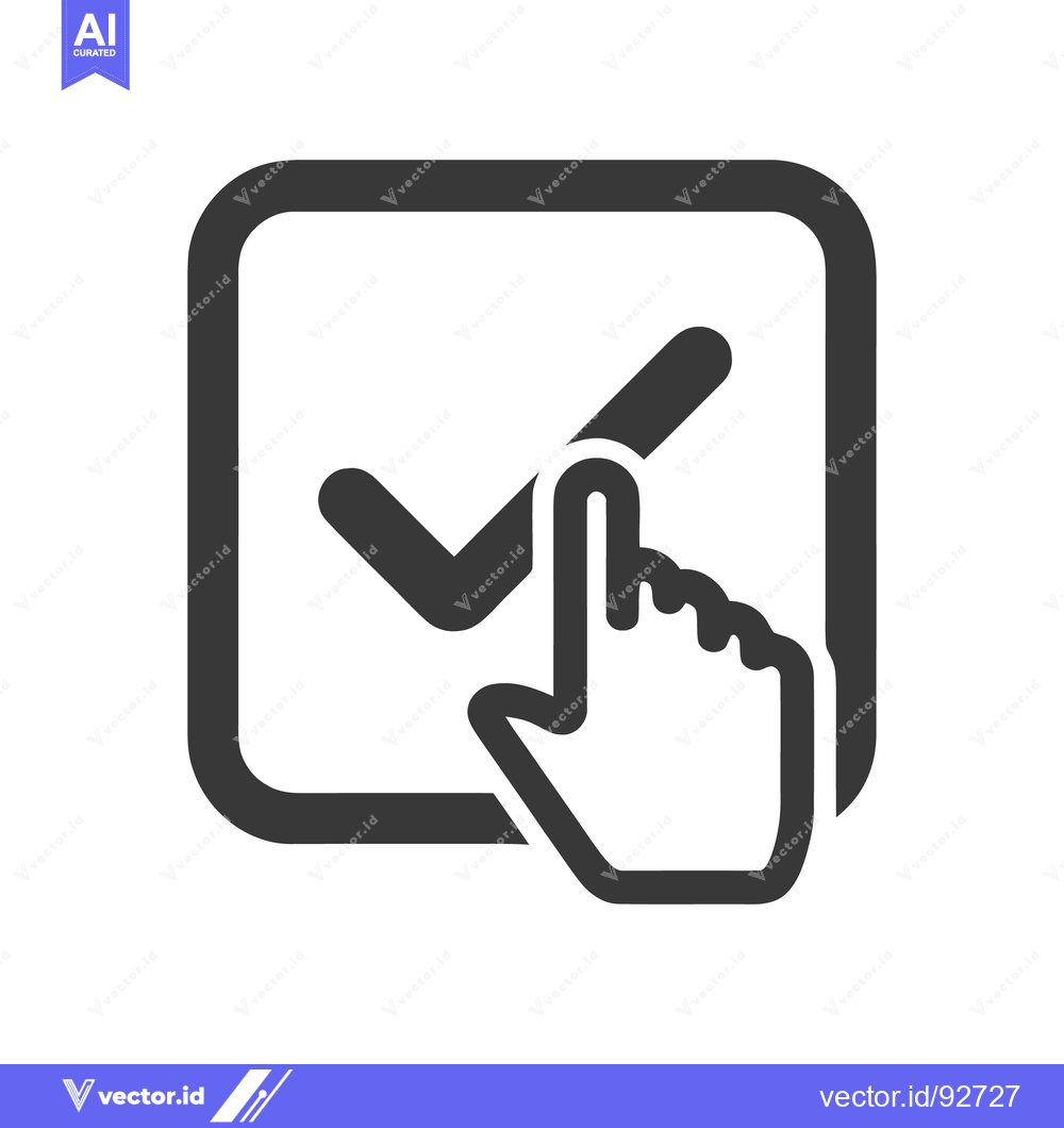Premium Vector dari Checkmark Box with Hand Cursor: Digital Confirmation Icon