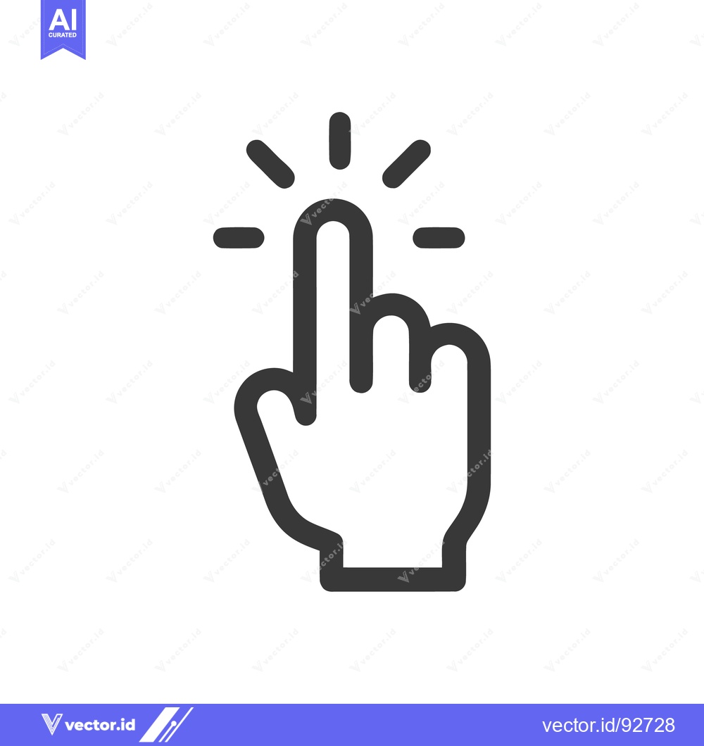 Premium Vector dari Finger Tap Icon: Bold Outline, Interactive Element, Modern Design