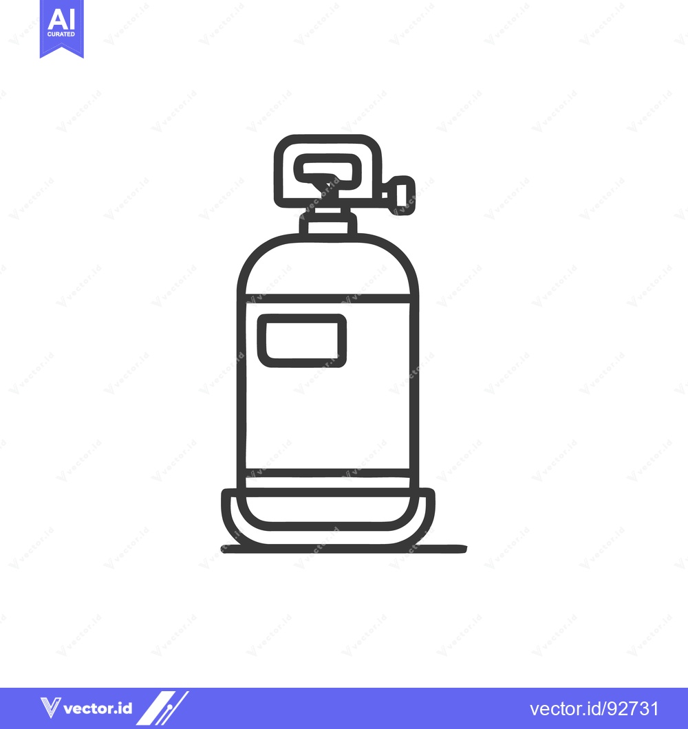 Premium Vector of Minimalist Line Art: Oxygen Tank Icon on White Background