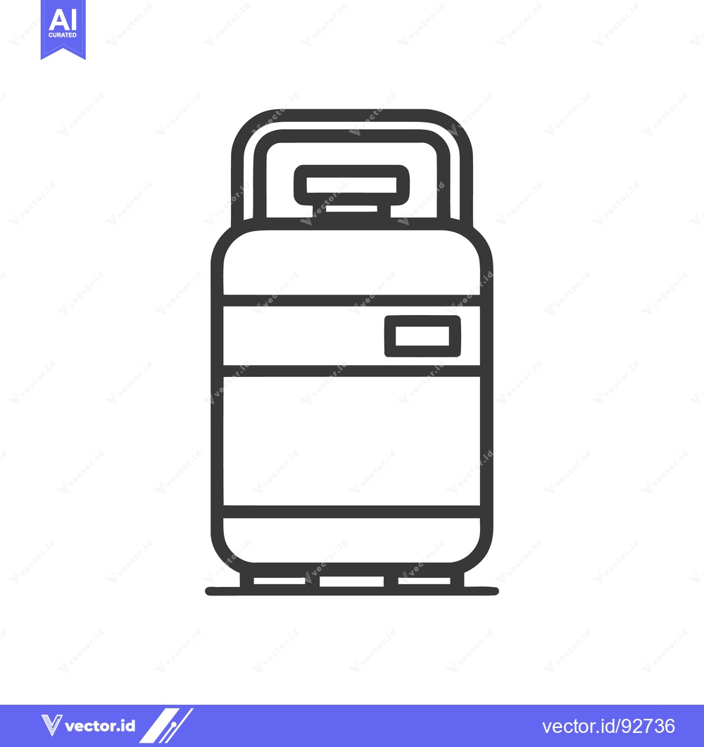 Premium Vector dari Propane Tank Icon: Minimalist Line Art for Gas Storage