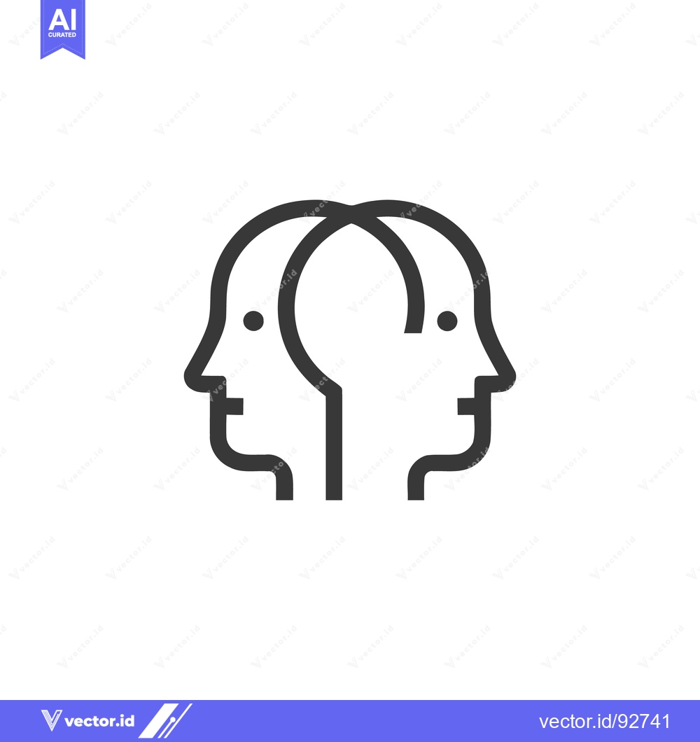 Premium Vector dari Intertwined Minds: Minimalist Icon of Connection and Shared Thought