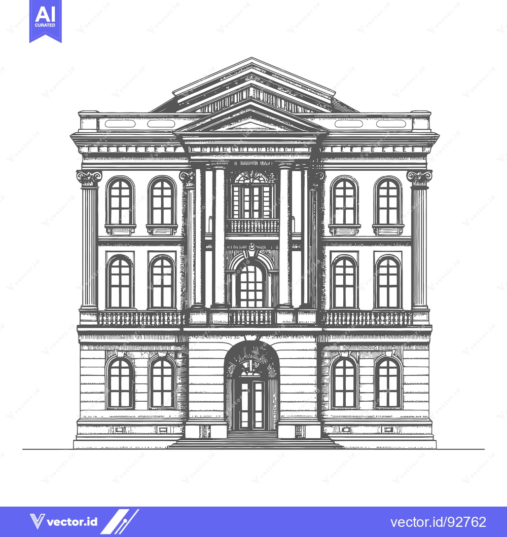 Premium Vector dari Classical building illustration portraying architecture with columns a