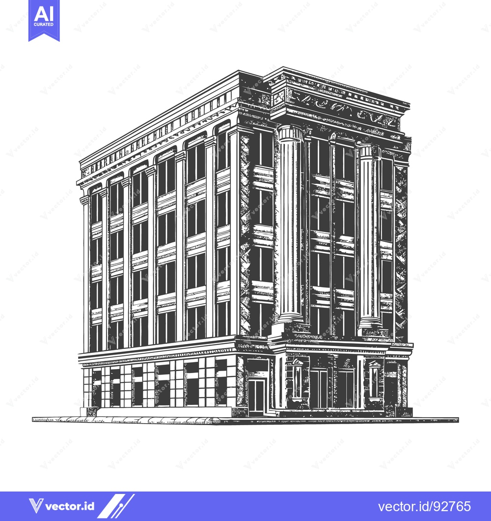 Premium Vector dari An Illustration Depicting a Large Historical Building with Columns