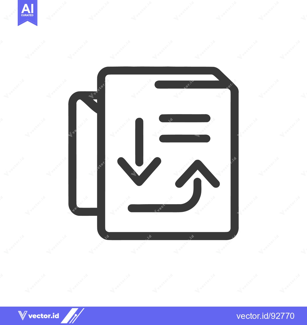 Premium Vector dari Data Flow Icon: Document with Arrows Illustrating Data Transfer and Tr