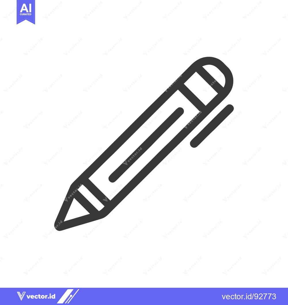 Premium Vector dari Minimalist Pen Icon: Bold Outline on White Background