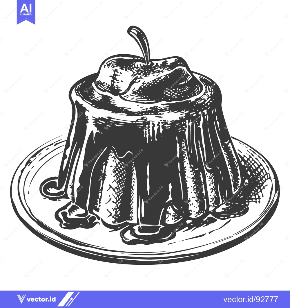 Premium Vector of A Delicious Dessert with a Fruity Topping on a Plate