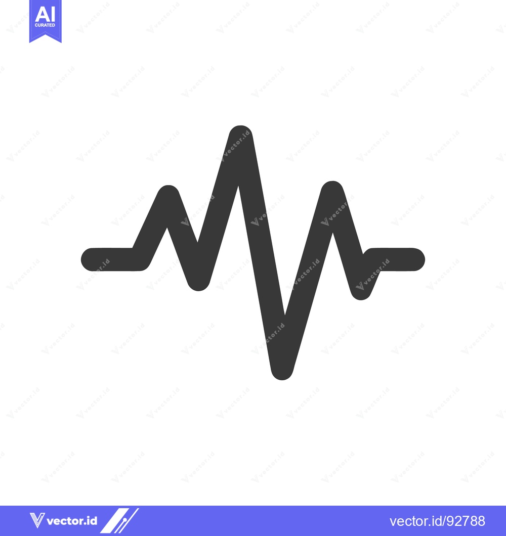 Premium Vector of Minimalist Gray Heartbeat Line on White Background, Medical Symbol