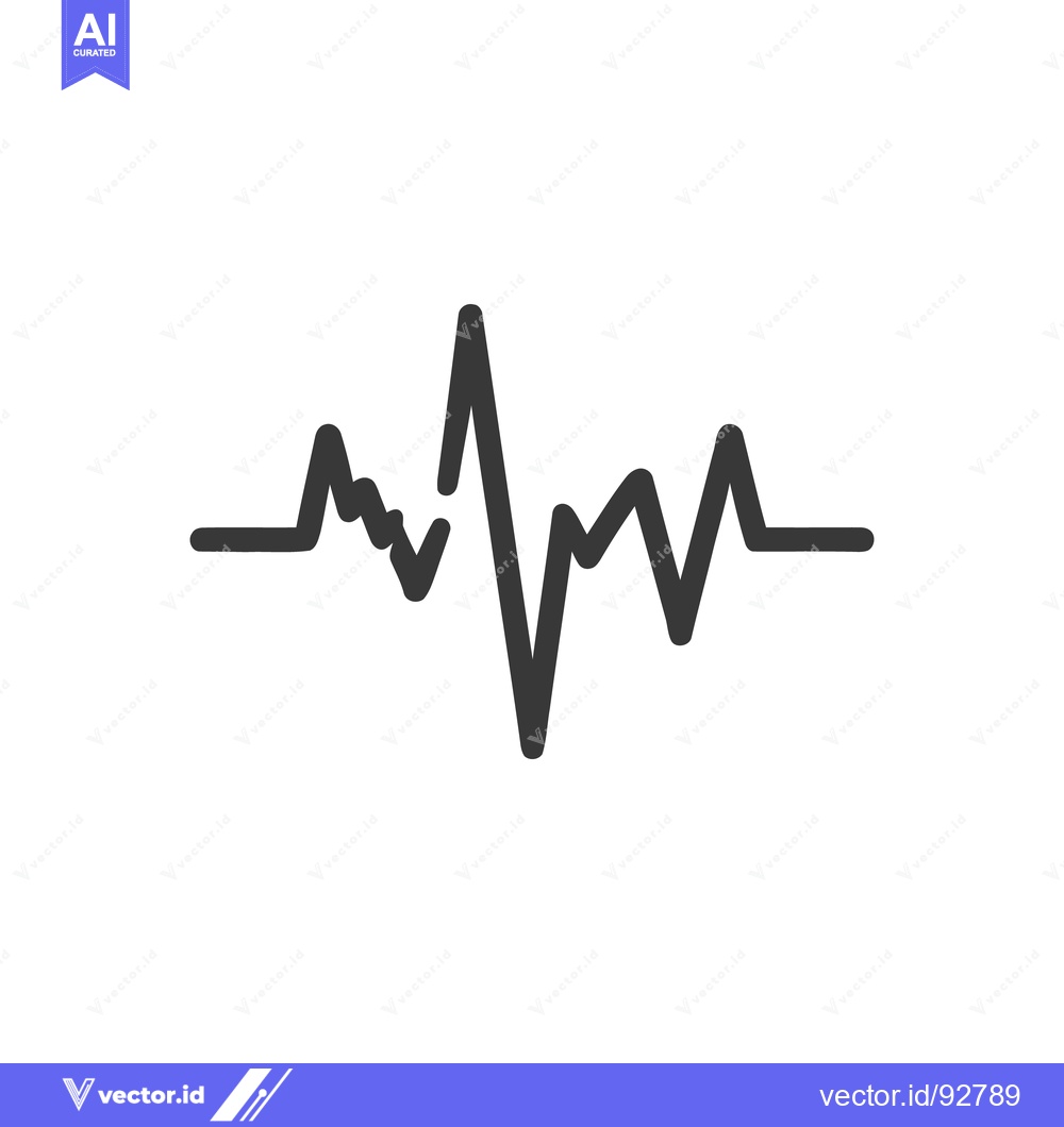 Premium Vector dari Dynamic Heartbeat Graphic: Bold Line Art on White Background