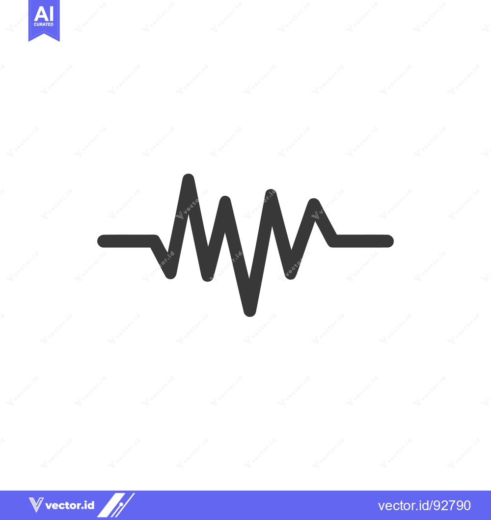 Premium Vector dari Bold Gray Oscilloscope Waveform on White Background, Minimalist Design