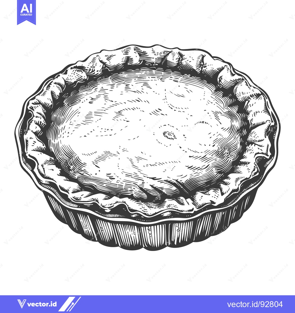 Premium Vector dari A detailed illustration of a single baked pie on a white surface