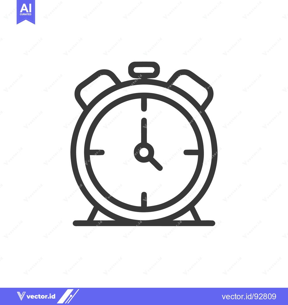 Premium Vector dari Minimalist Alarm Clock Icon: Time Management and Deadline Symbol