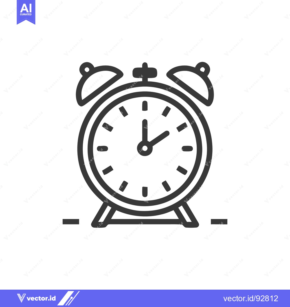 Premium Vector of Classic Alarm Clock Icon: Time Management, Deadline Reminder, Minimali