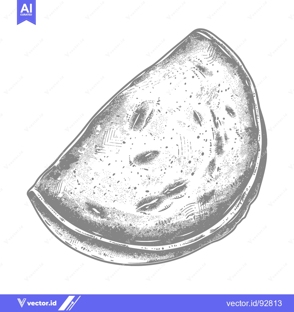 Premium Vector of A detailed monochrome graphic illustration of a bread slice