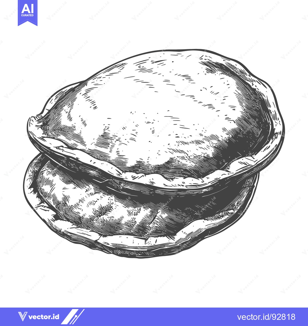 Premium Vector dari Two cooked pastries stacked showing intricate lines and detail