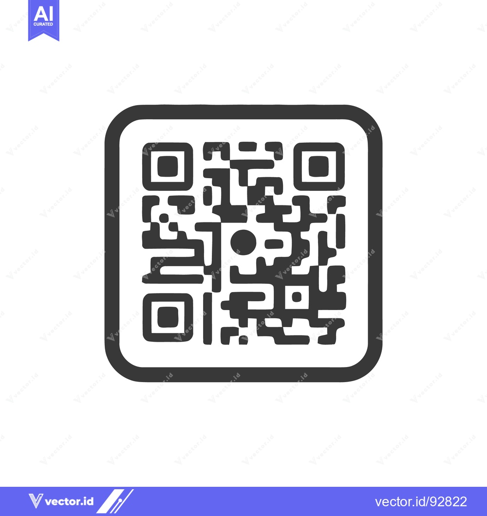 Premium Vector dari Modern QR Code Icon with Rounded Square Frame, Isolated