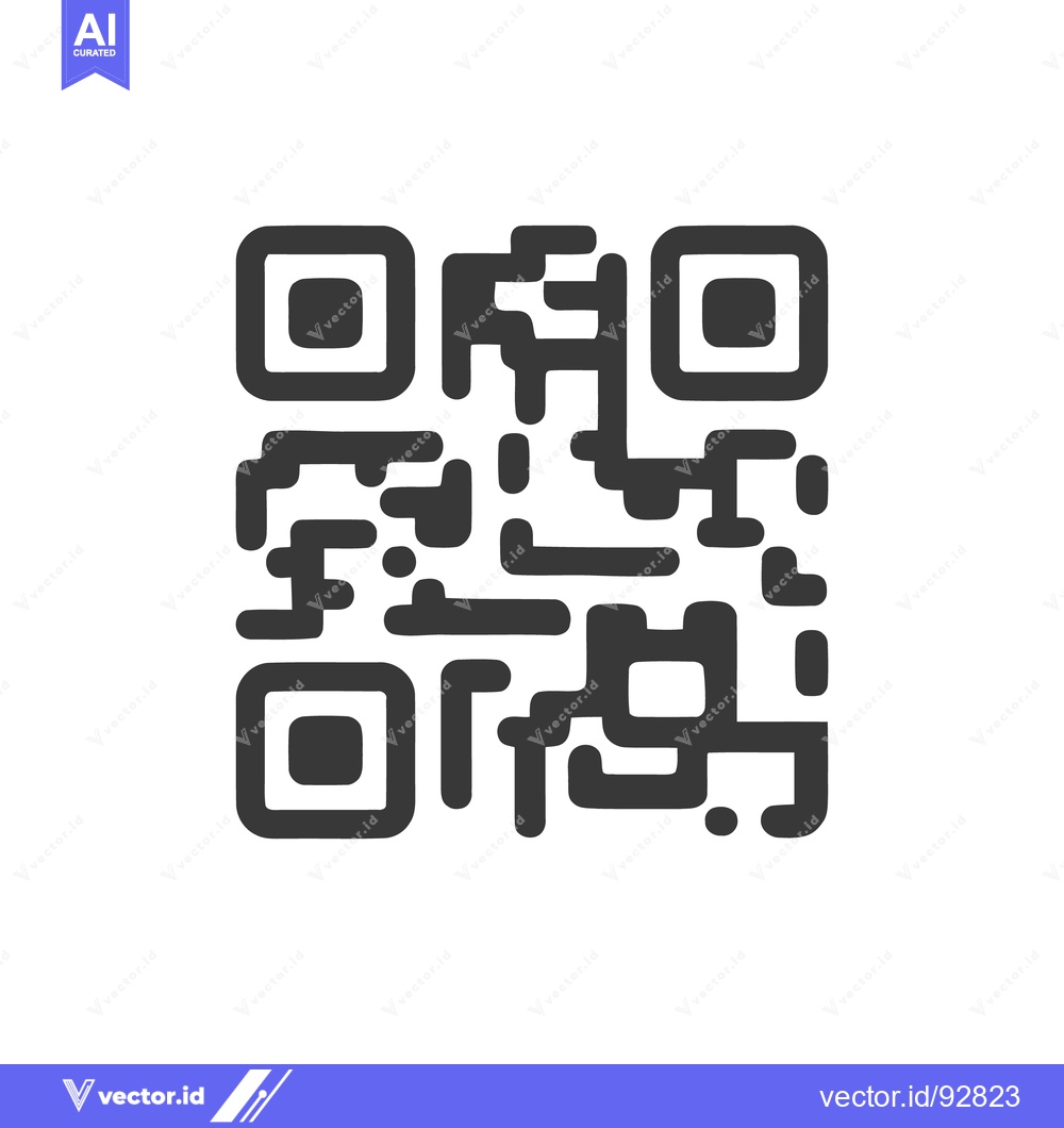 Premium Vector of Bold QR Code Icon on White Background, Modern Technology Symbol