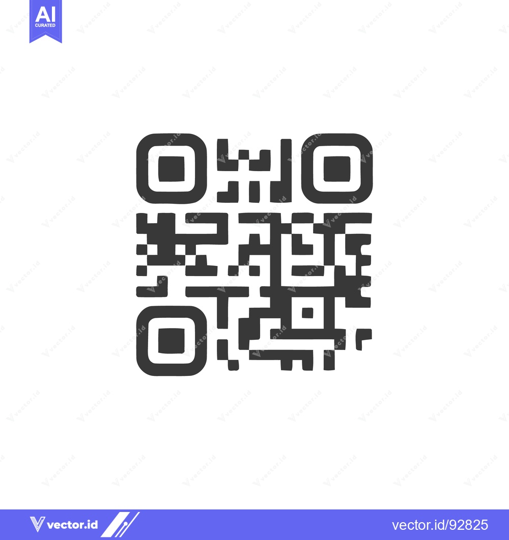 Premium Vector dari Minimalist QR Code Design: Black and White Square Pattern on White Bac