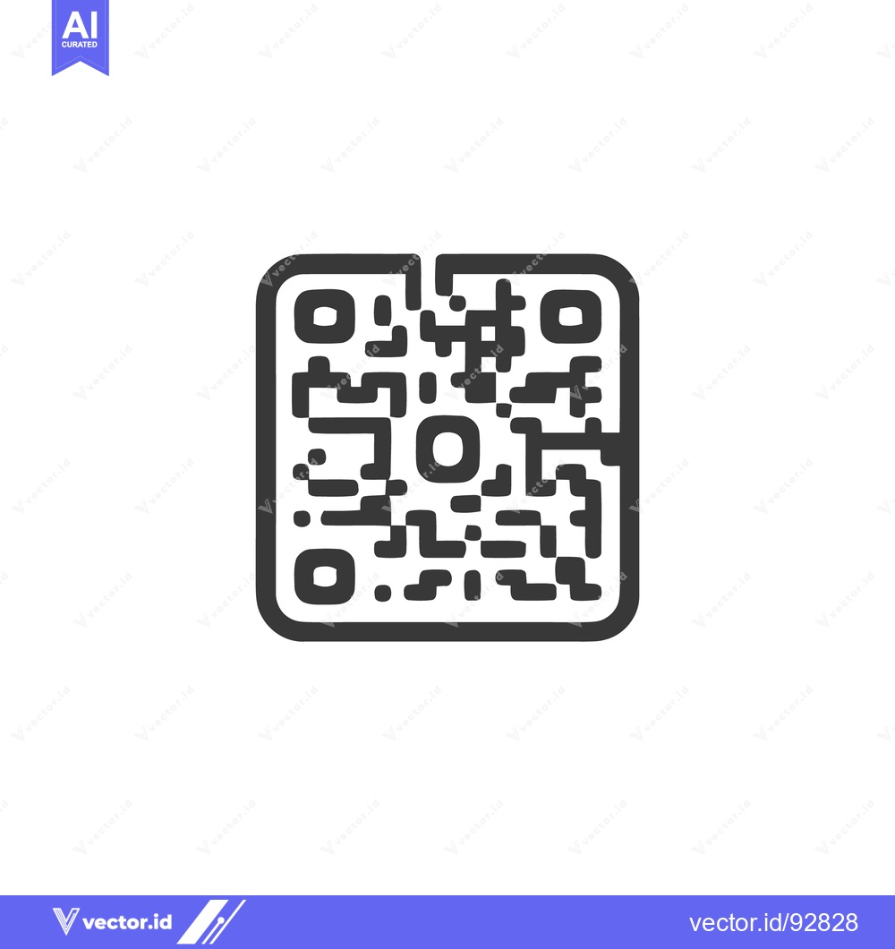Premium Vector dari Minimalist QR Code Icon on White Background for Digital Access