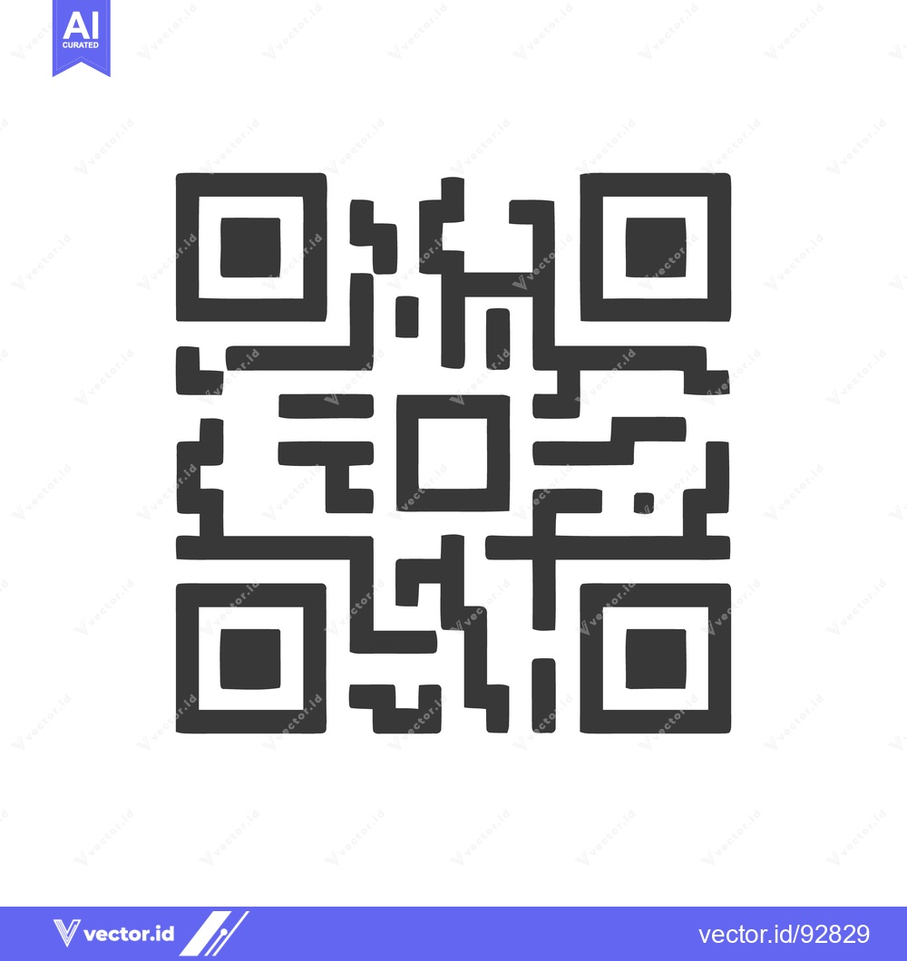 Premium Vector dari Minimalist QR Code Illustration on White Background, Modern Technology