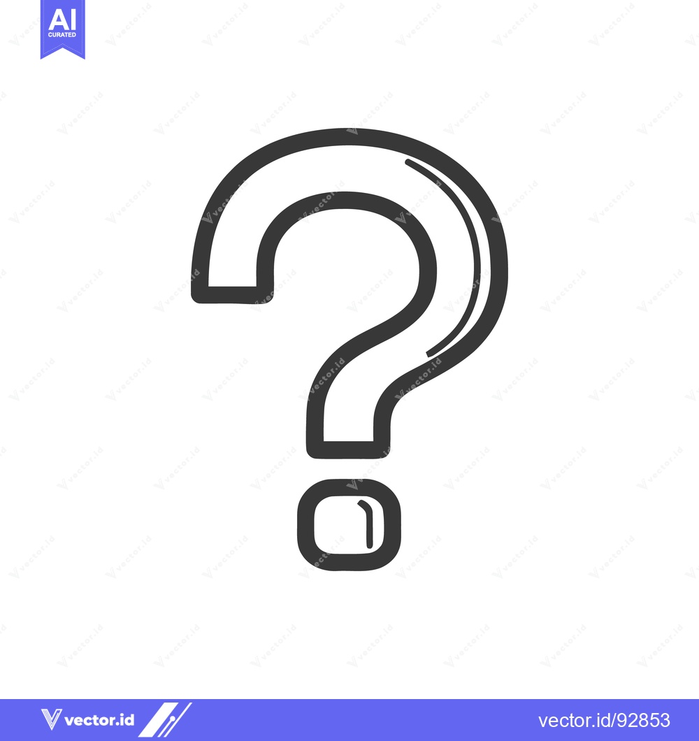 Premium Vector dari Bold Question Mark Icon: Simple Graphic Design on White Background