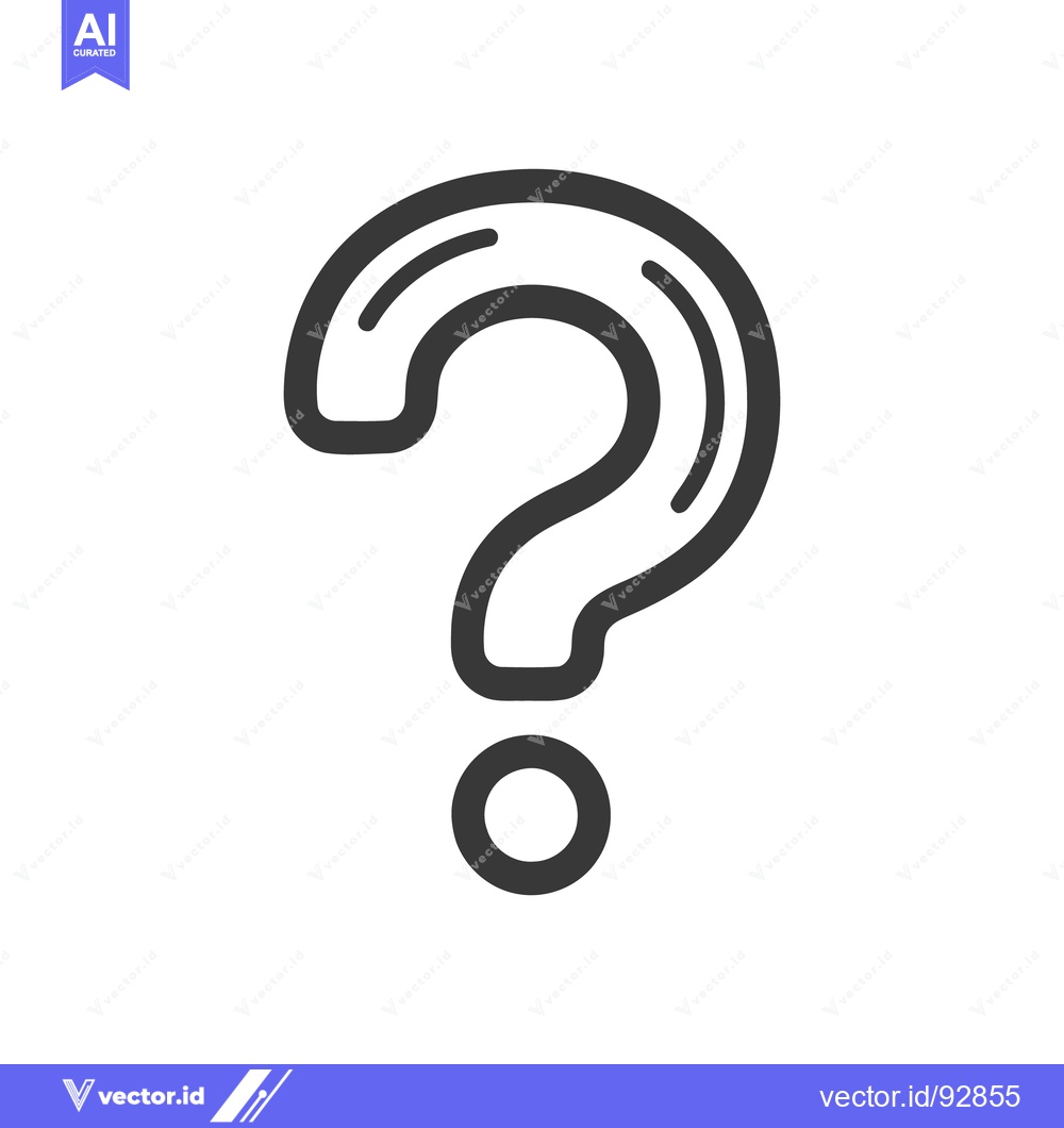 Premium Vector dari Bold Question Mark Icon: Simple, Modern Design on White Background