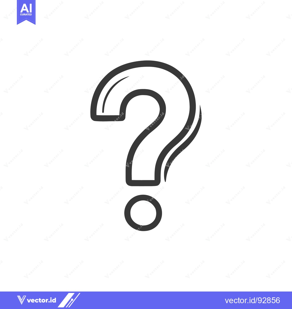 Premium Vector dari Minimalist Question Mark Icon with Shadow on White Background