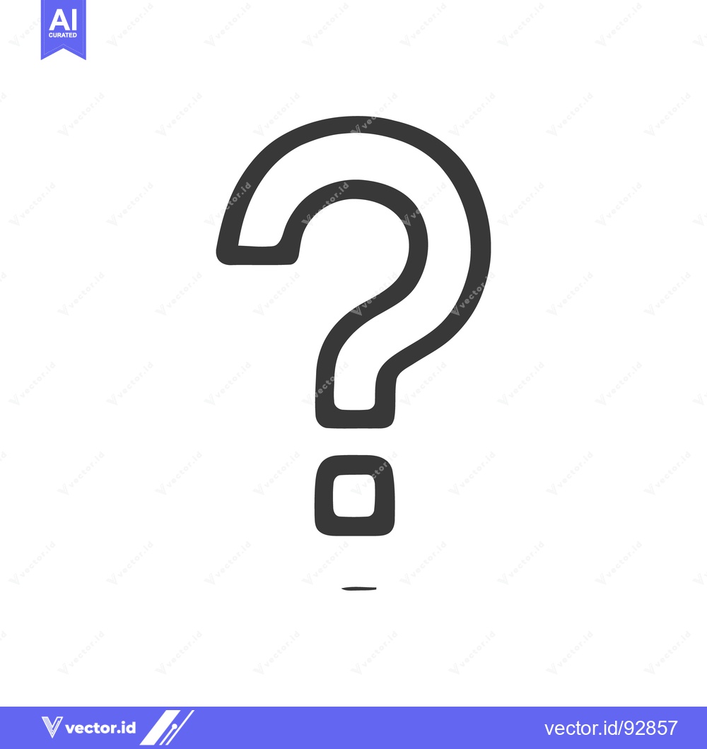Premium Vector of Bold Outline Question Mark on White Background, Simple Design
