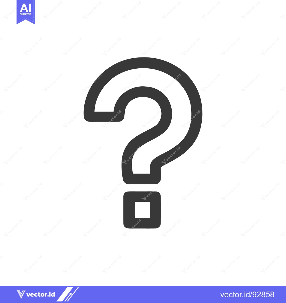 Premium Vector of Bold Question Mark Icon on White Background, Simple Design