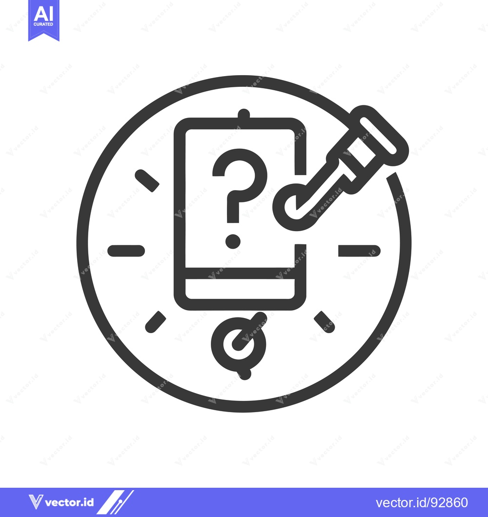 Premium Vector dari Question Mark Inside a Mobile Phone Being Analyzed by a Pipette