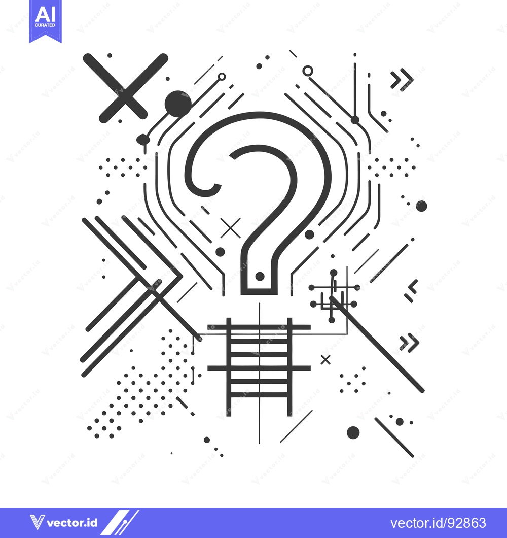 Premium Vector of Question Mark with Abstract Geometric Shapes