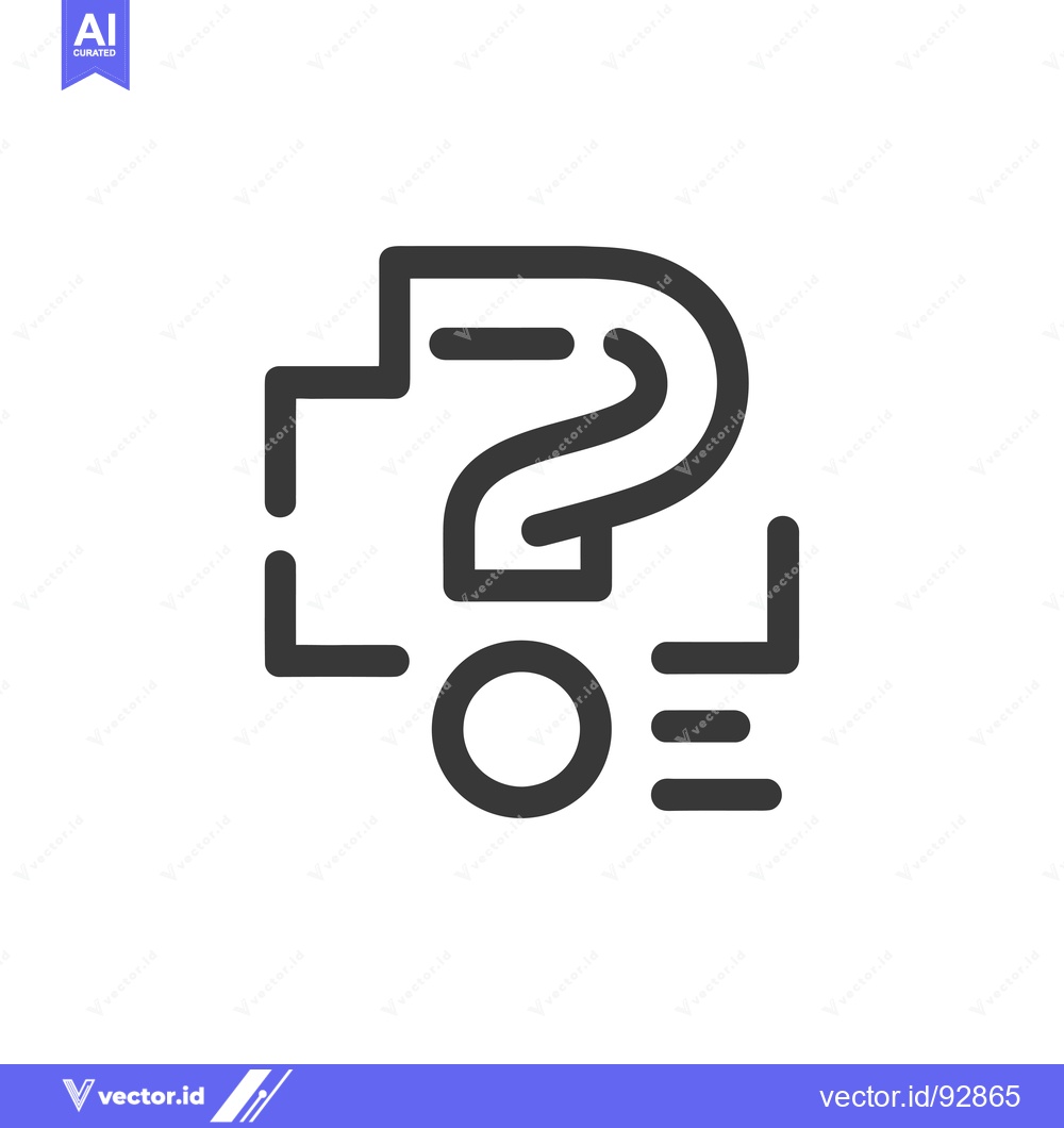 Premium Vector dari Question Mark with Circle and Lines Icon