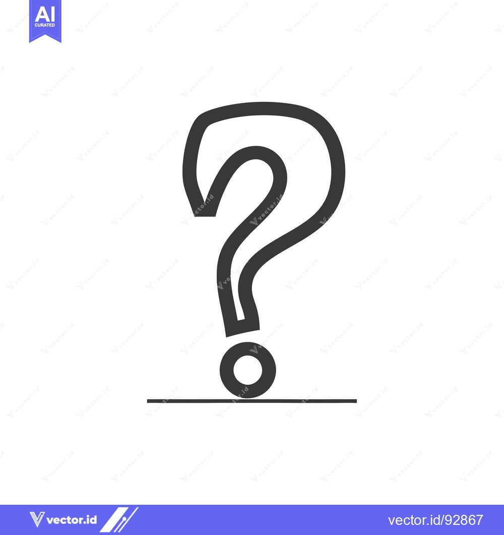 Premium Vector dari Question Mark with Dot and Line at the Bottom