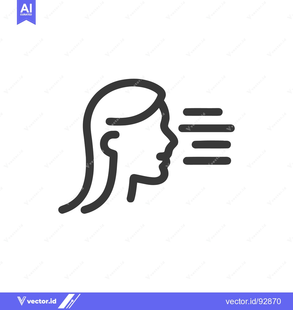 Premium Vector dari Woman's Profile with Data Lines: Minimalist Icon Design