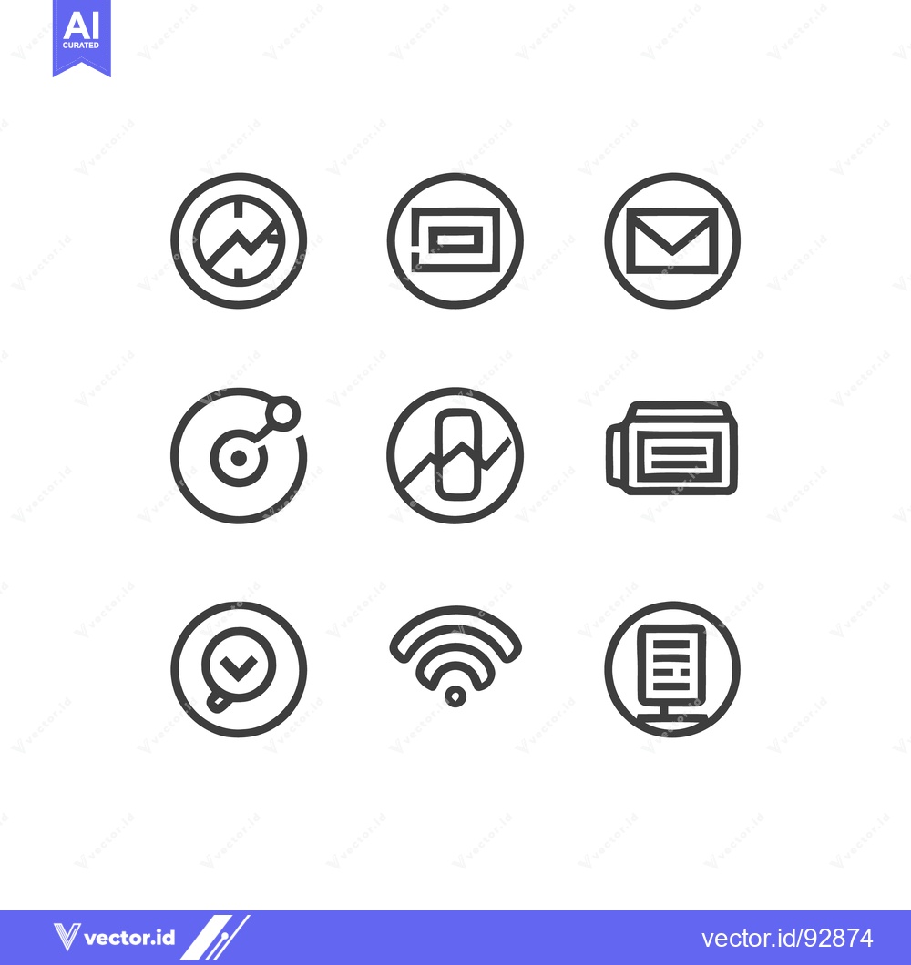 Premium Vector of Minimalist Icon Set: Business, Communication, and Technology Symbols o