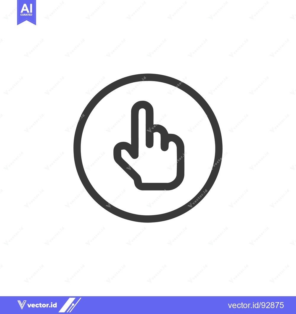 Premium Vector dari Finger Pointing Up in Circle, Minimalist Icon Design