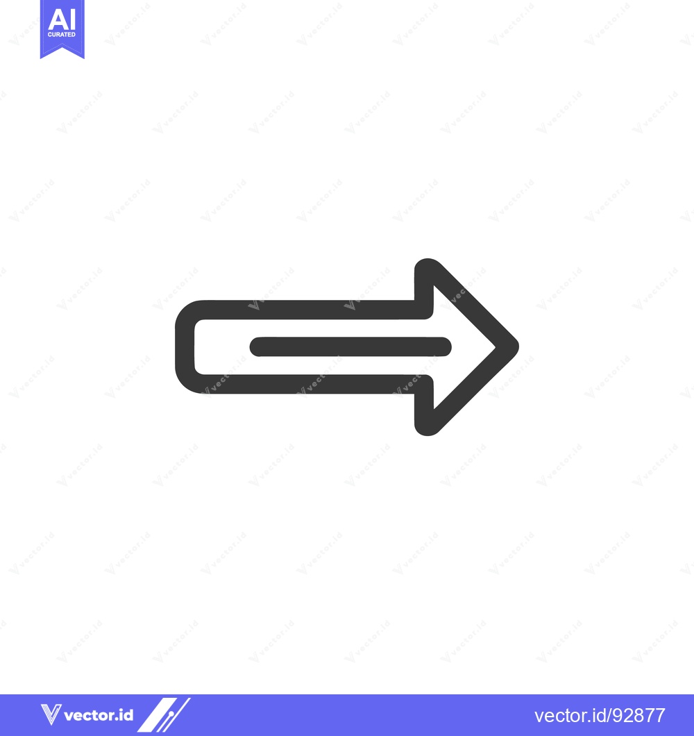 Premium Vector dari Bold Right Arrow Icon: Simple, Modern Navigation Symbol on White Backg
