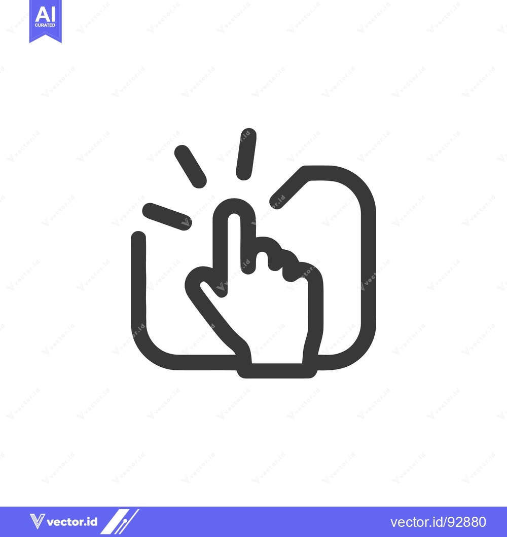 Premium Vector of Finger Tap Icon: Bold Line Art for Interaction and Activation