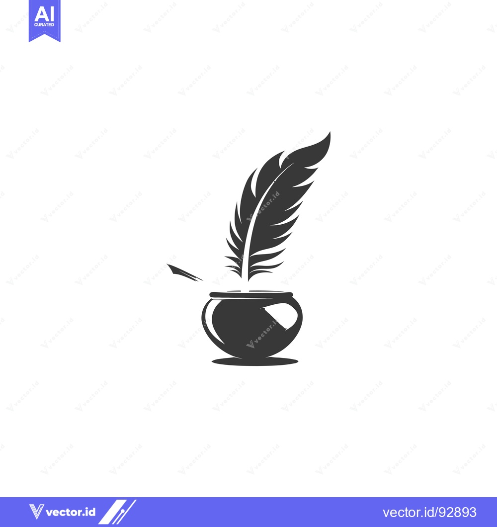 Premium Vector dari Quill Pen Dipping in Inkwell